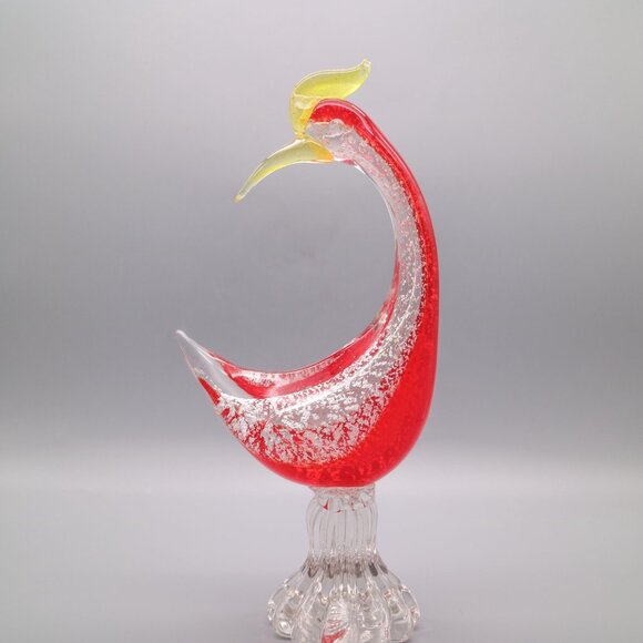 Vintage Murano Glass Heron Bird Egret 10 1/2" Figurine 1970s | Venetian Art - Picture 6 of 9